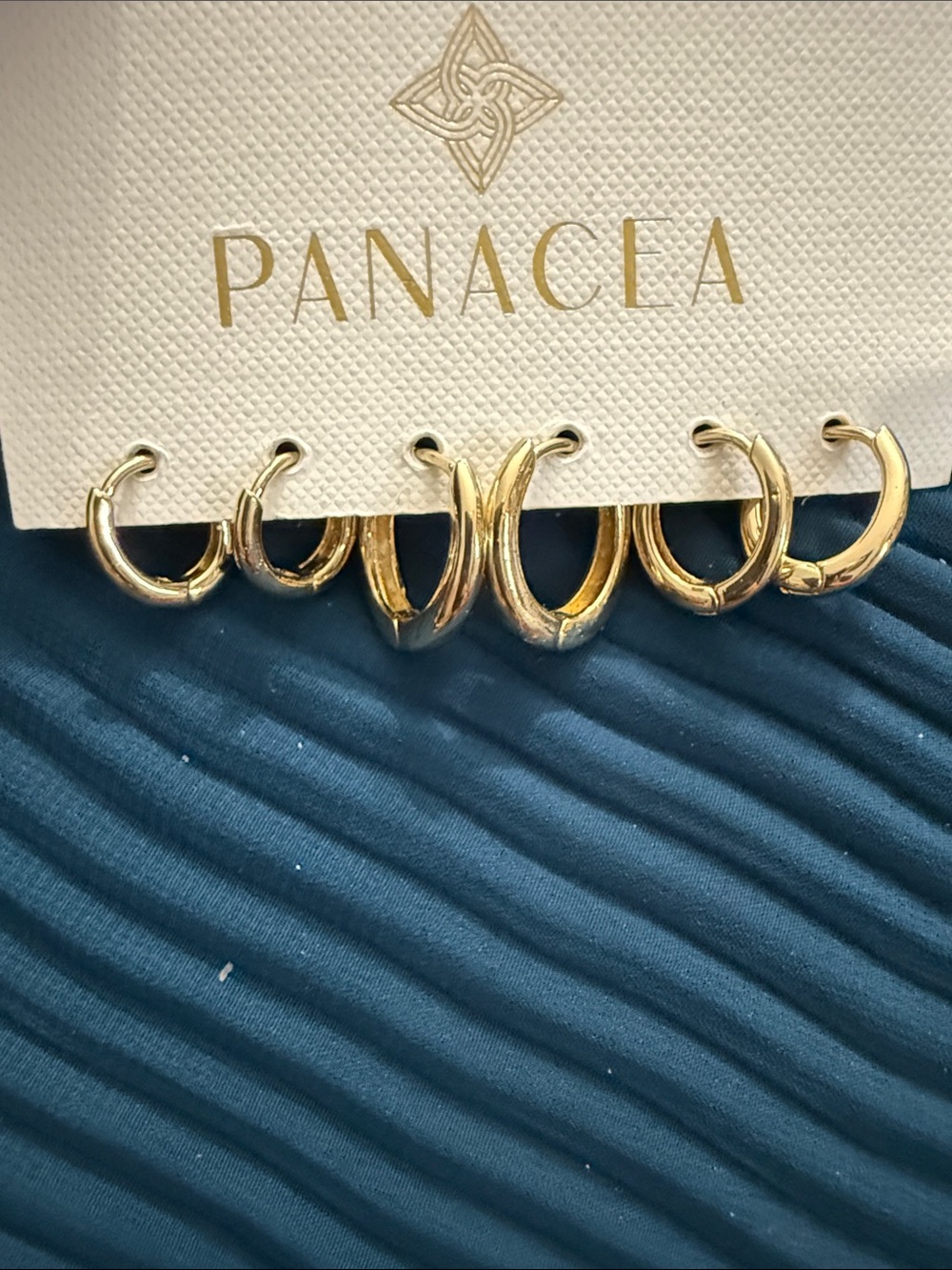 Panacea Cache Gold Hoop Earring Set - Picture 2 of 3